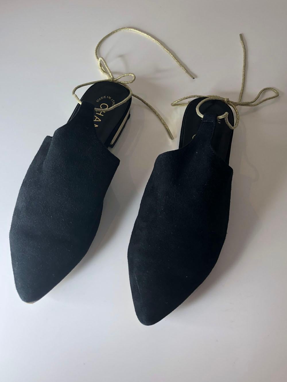 Chanel Black Suede Mules For Sale at 1stDibs | chanel suede mules