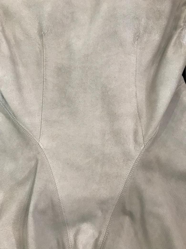 Brown Rick Owens Moto Jacket Nude Size 6 For Sale