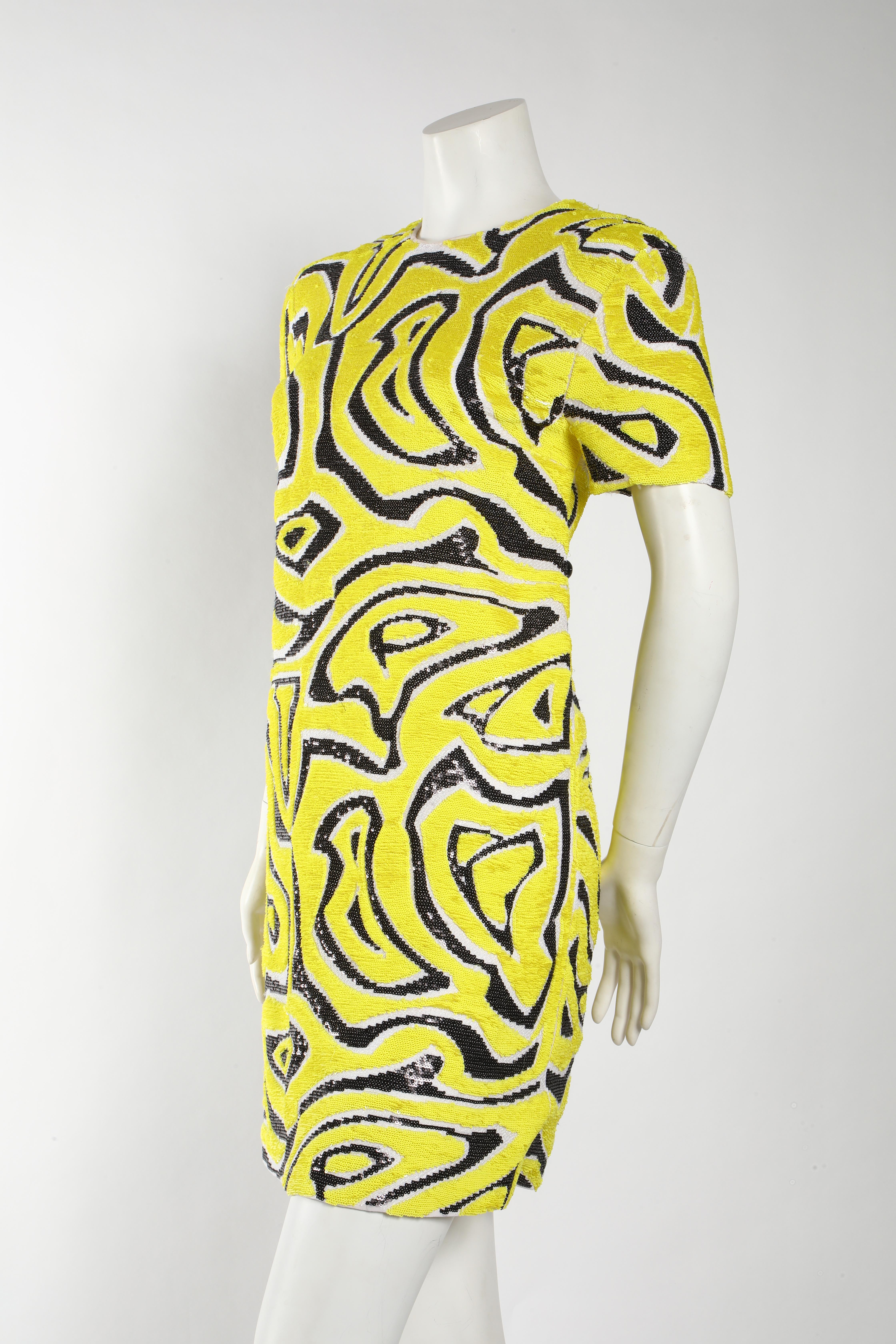 Yellow Emilio Pucci Sequin Cocktail Dress