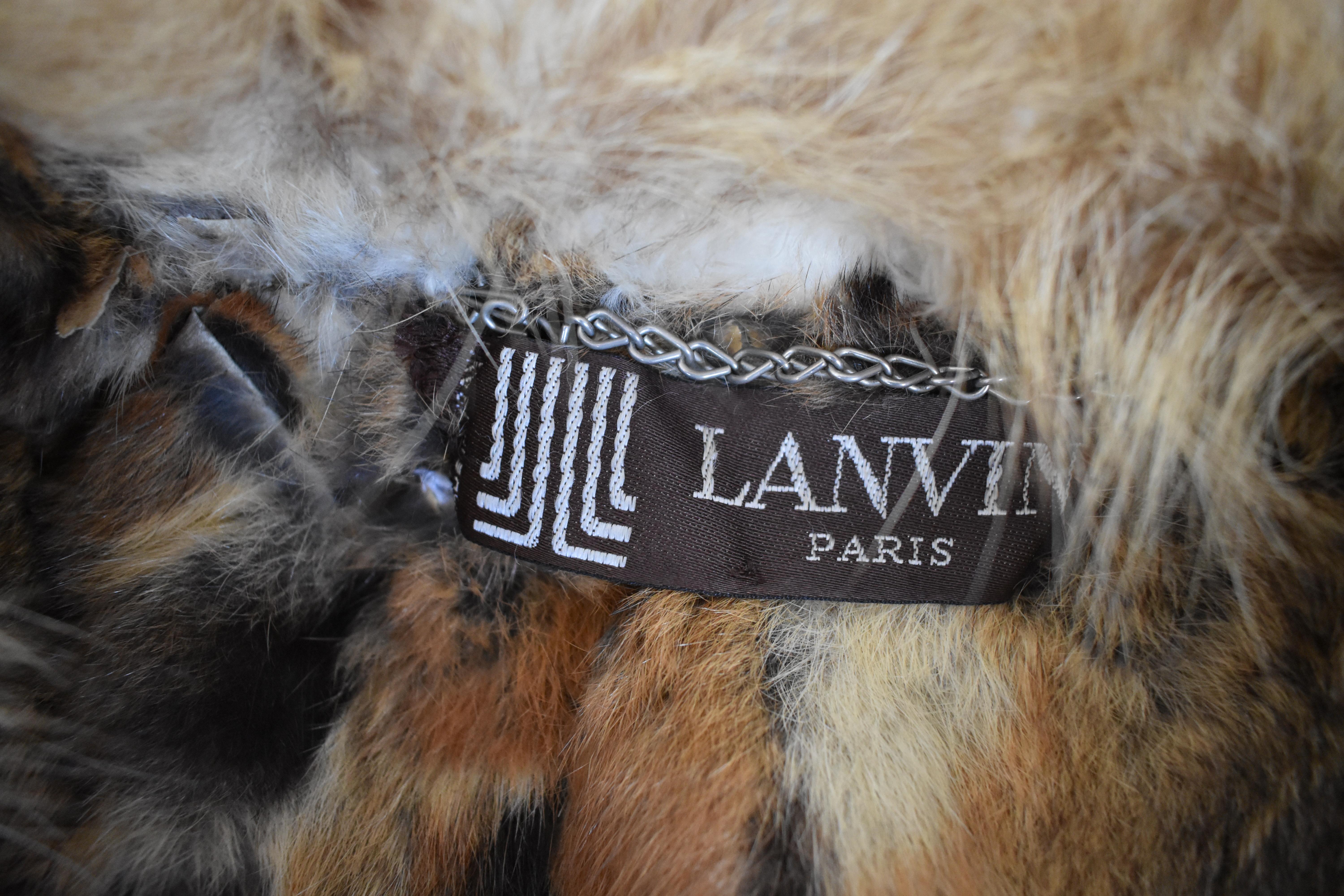 FINAL SALE Lanvin Fur and Knitted Coat with Fox Sleeves and Collar, Mink Lining For Sale 6