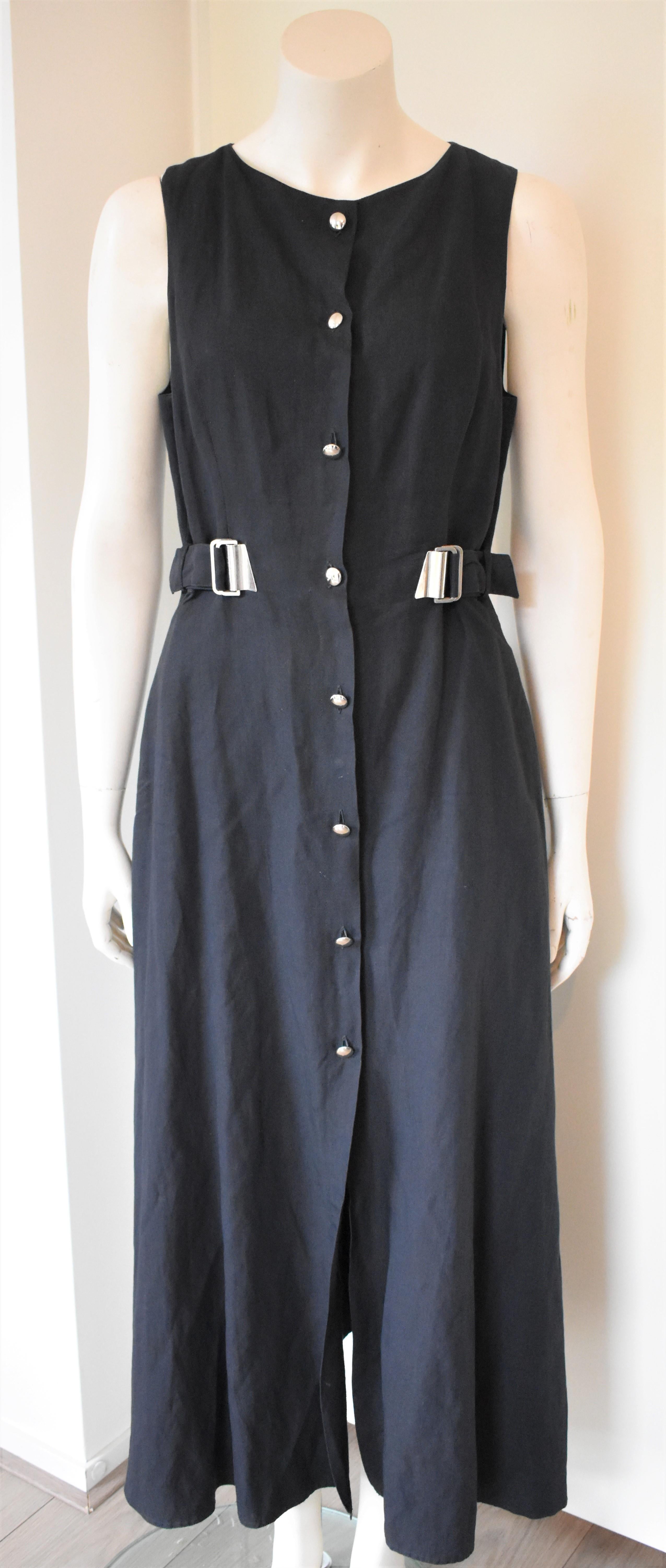 State of Claude Montana Vintage Black Dress 1990's In Good Condition For Sale In Amsterdam, NL