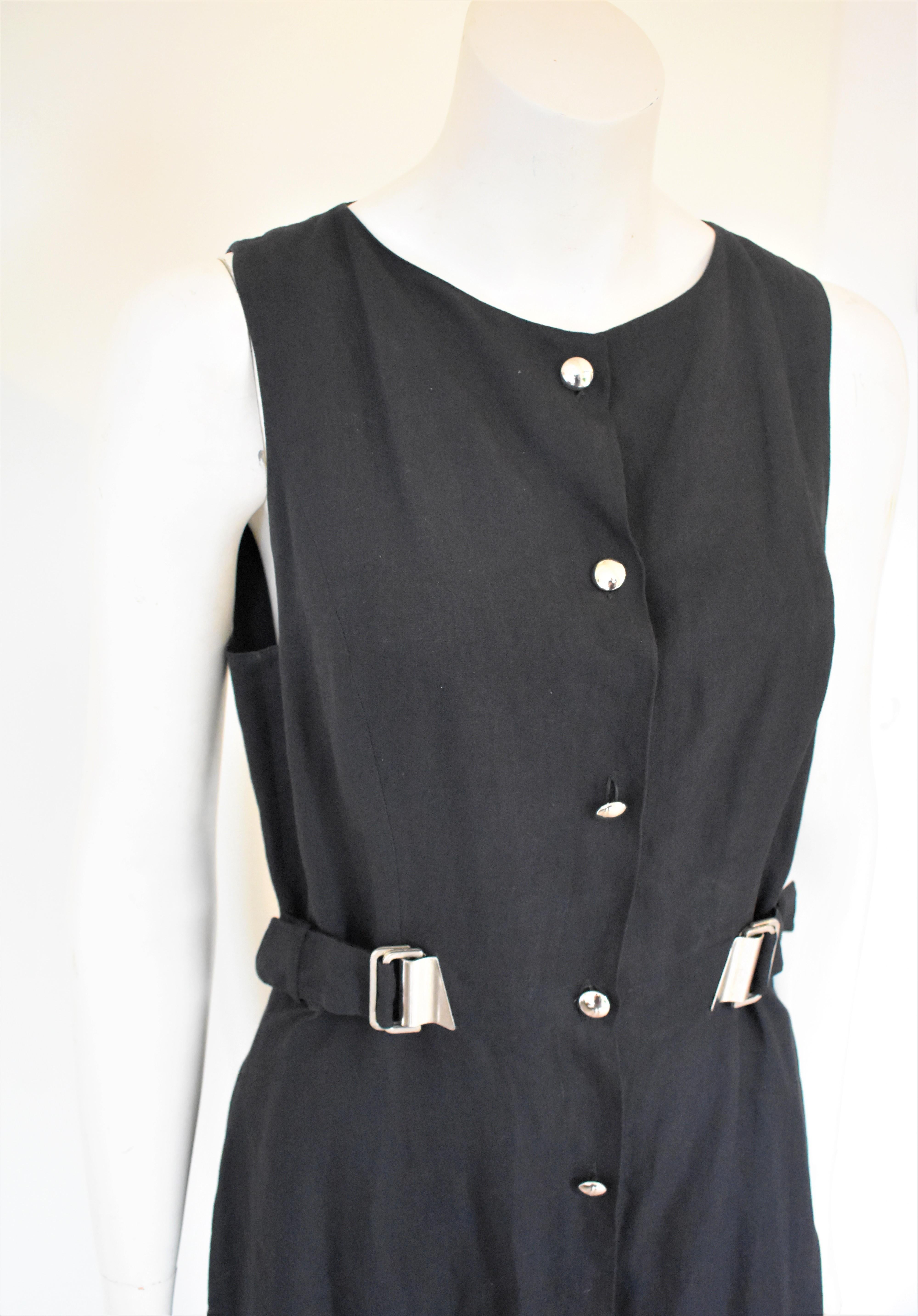 Women's State of Claude Montana Vintage Black Dress 1990's For Sale