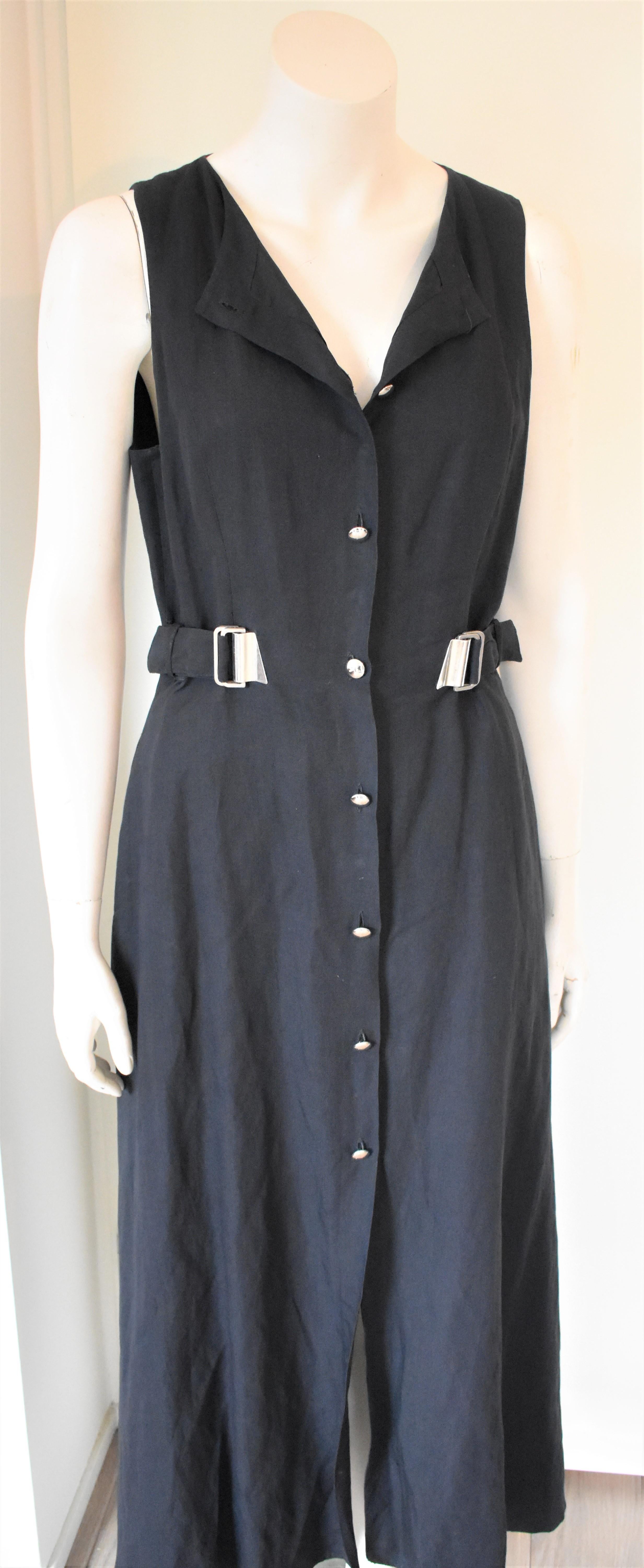 State of Claude Montana Vintage Black Dress 1990's For Sale 4