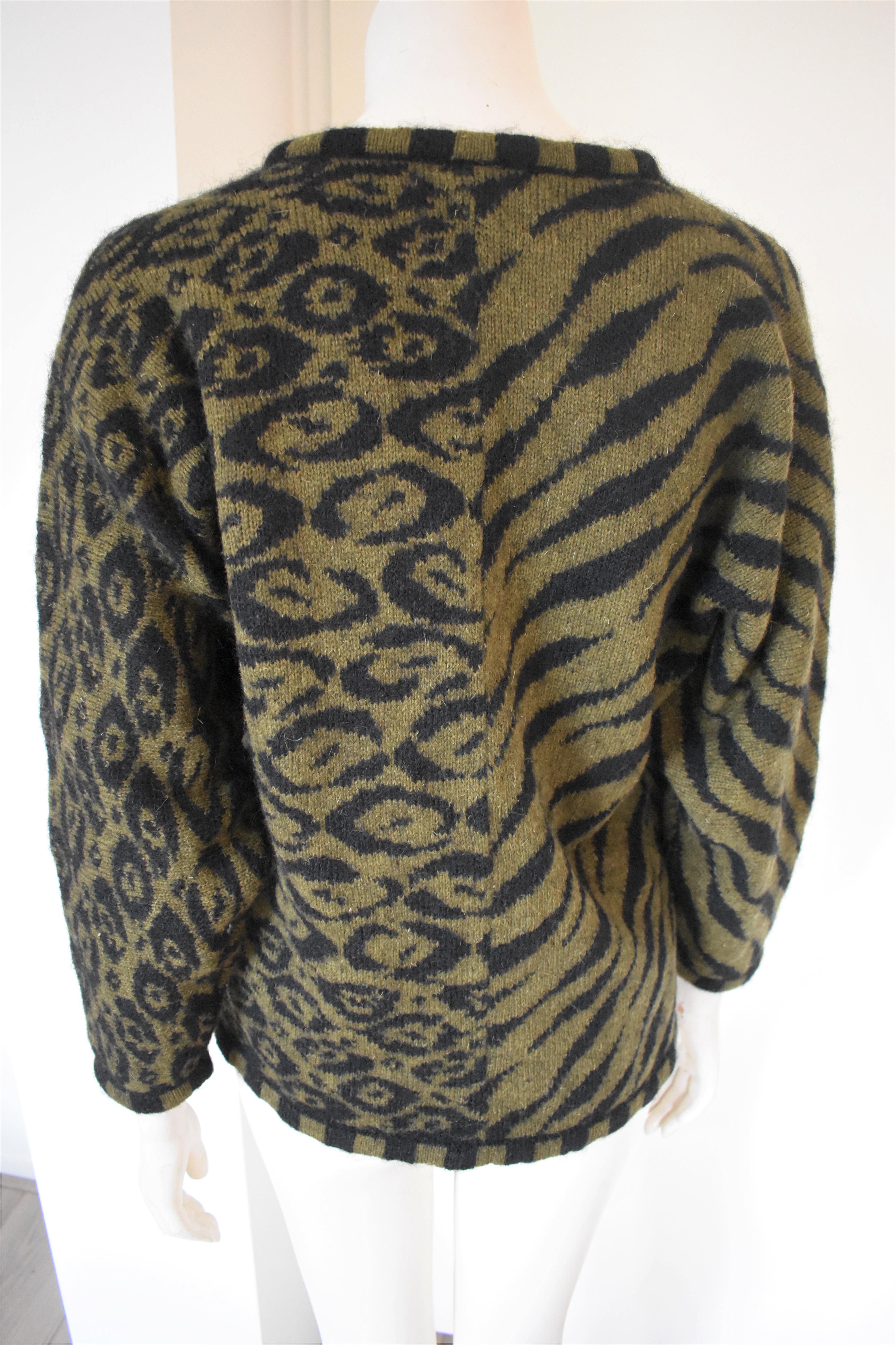 Vintage Kansai Yamamoto Asymmetrical Wool Cardigan, Japan 1980s In Good Condition In Amsterdam, NL