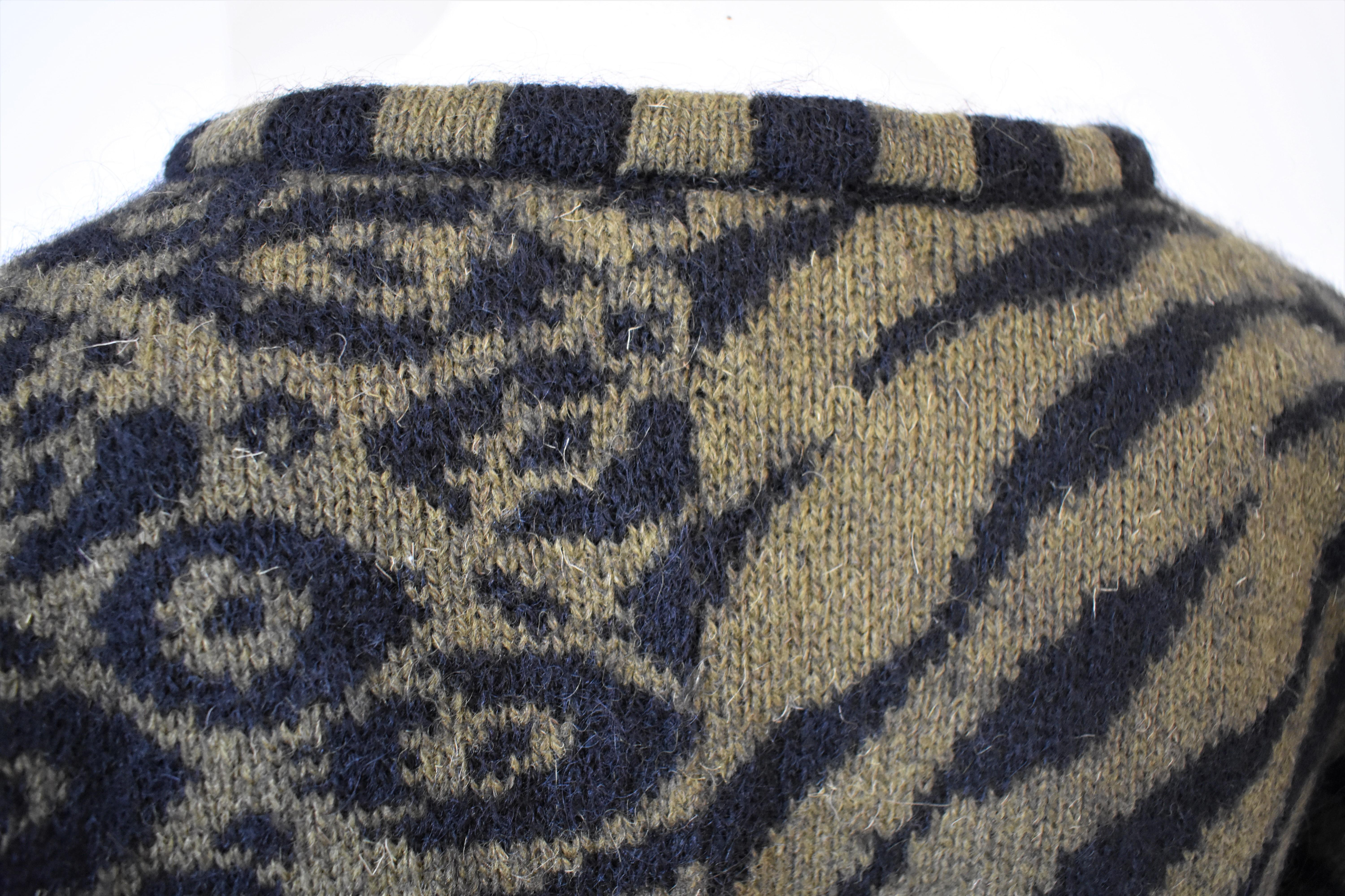 Women's Vintage Kansai Yamamoto Asymmetrical Wool Cardigan, Japan 1980s
