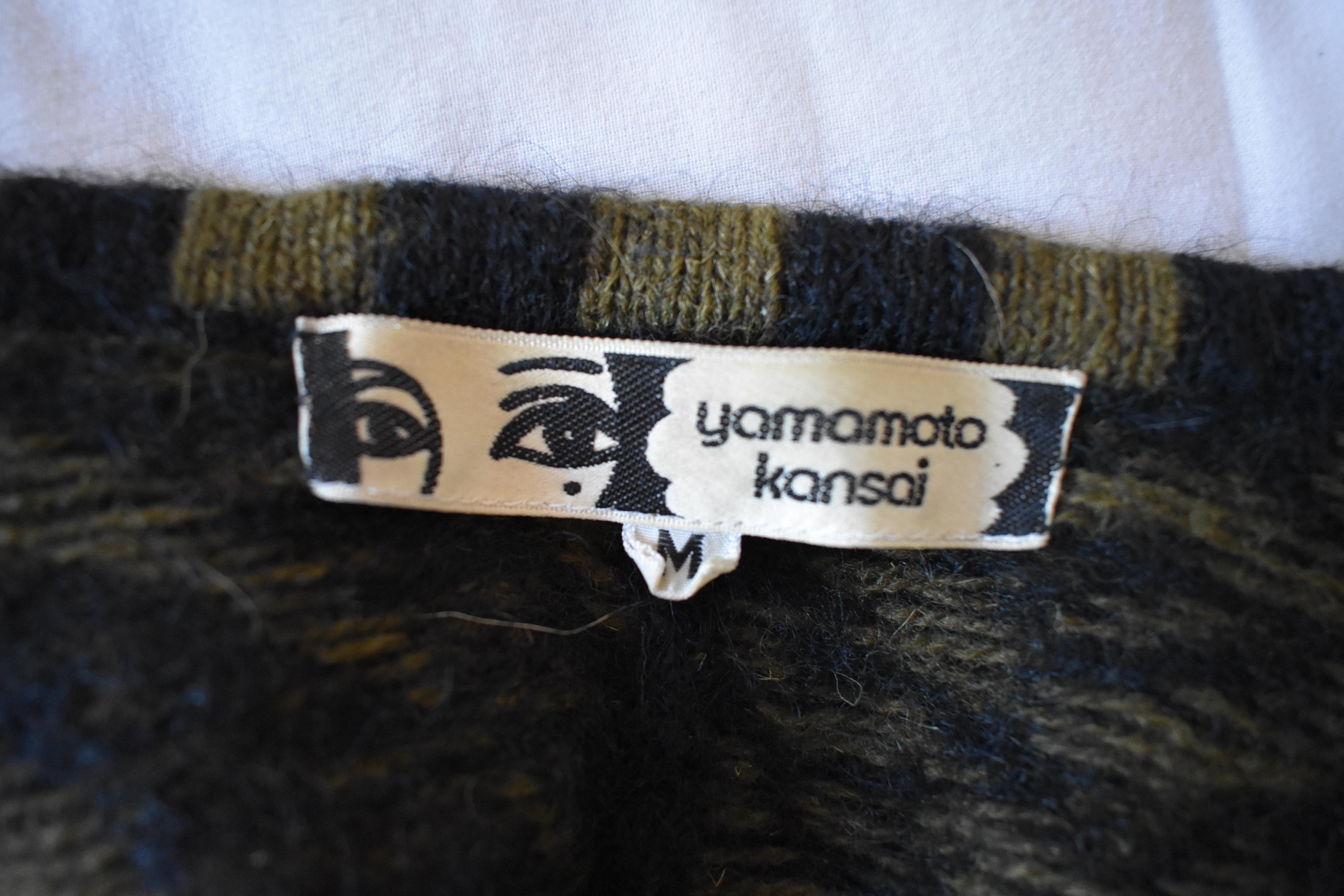 Vintage Kansai Yamamoto Asymmetrical Wool Cardigan, Japan 1980s 2