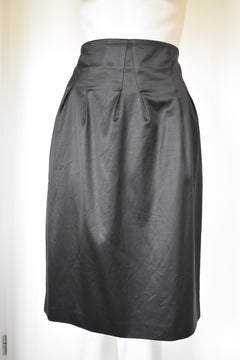 Black Burberry Satin High Waist Skirt
