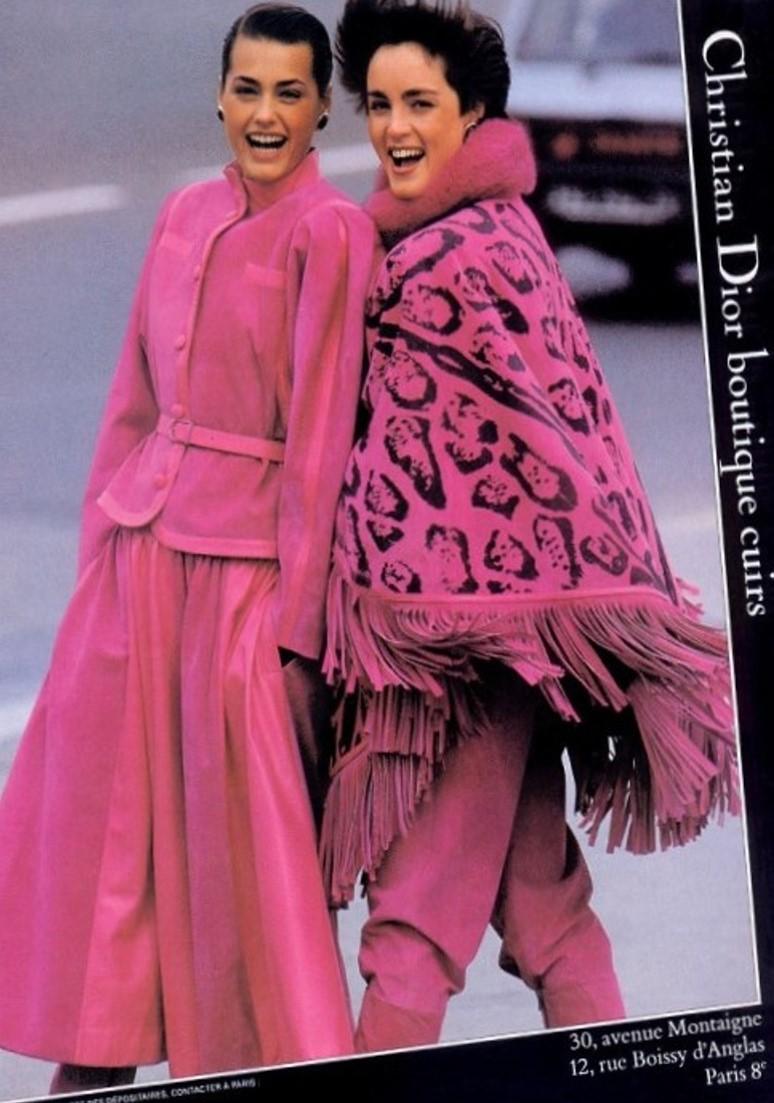 Christian Dior Leather Fuchia Hot Pink 80s Bomber Jacket  10