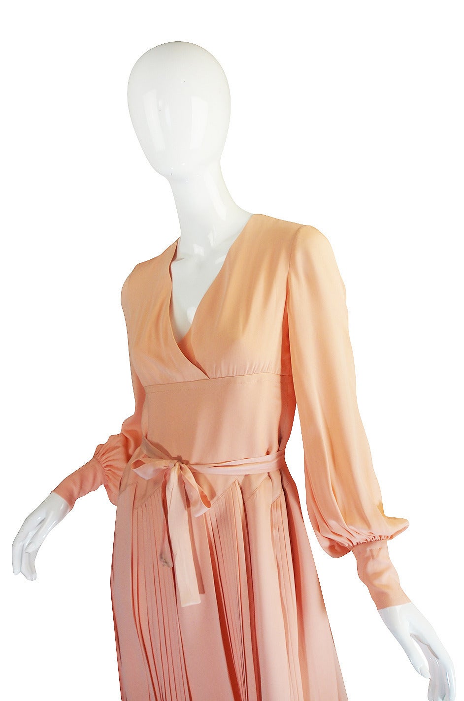 Women's A/W 1973 Christian Dior Haute Couture Silk Day Dress For Sale