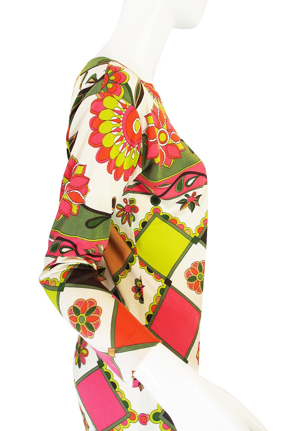 1960s Geometric & Floral Emilio Pucci Shift Dress For Sale 1
