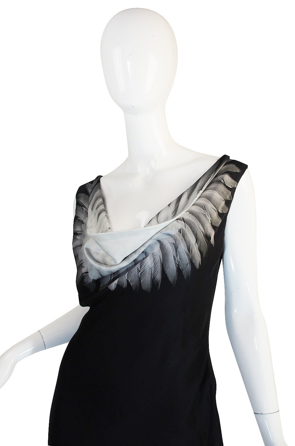 Women's S/S 2009 Alexander McQueen Feather Print Silk Dress