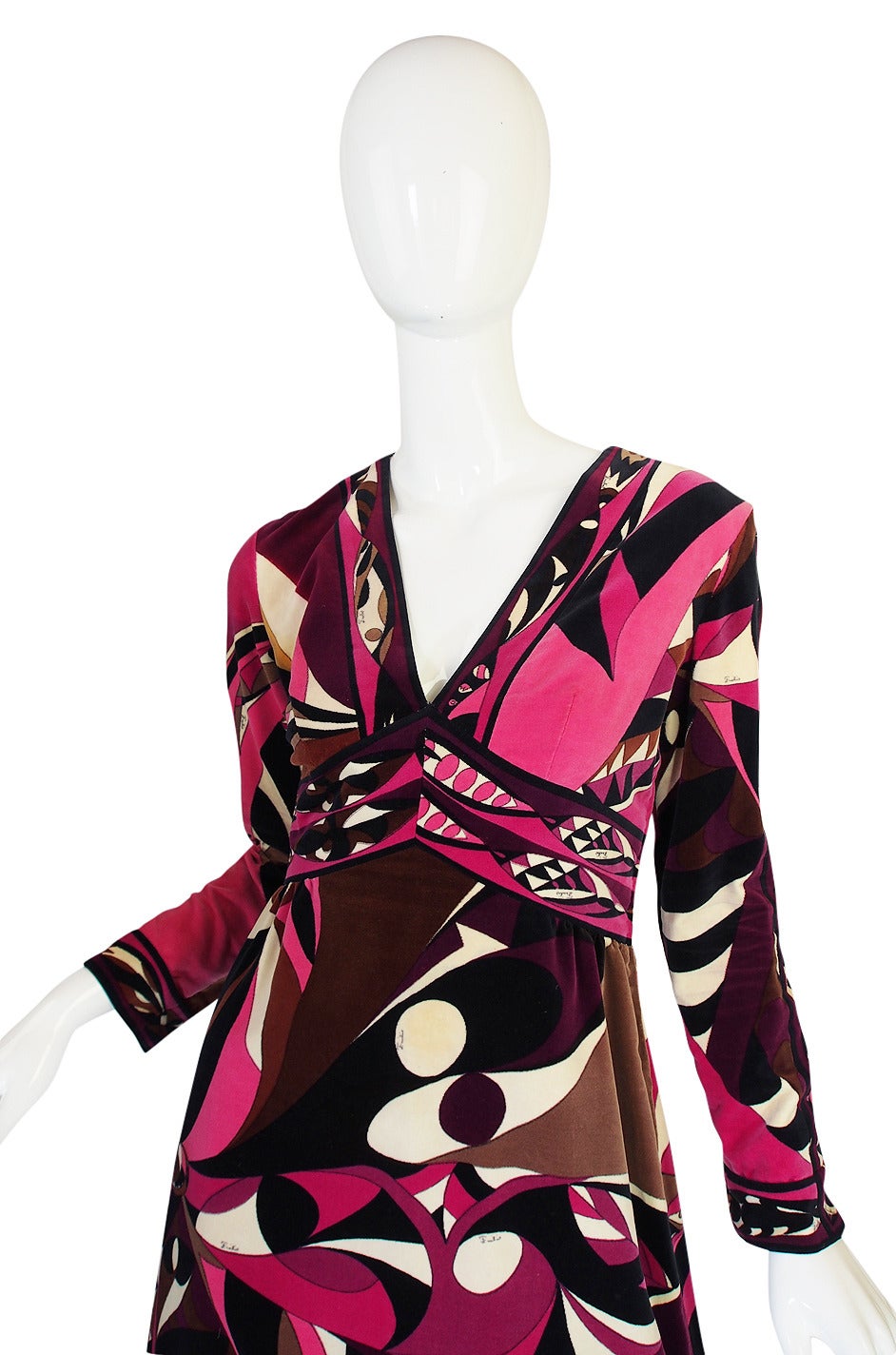 Women's 1960s Rich Hued Pucci Velvet Shift Dress For Sale