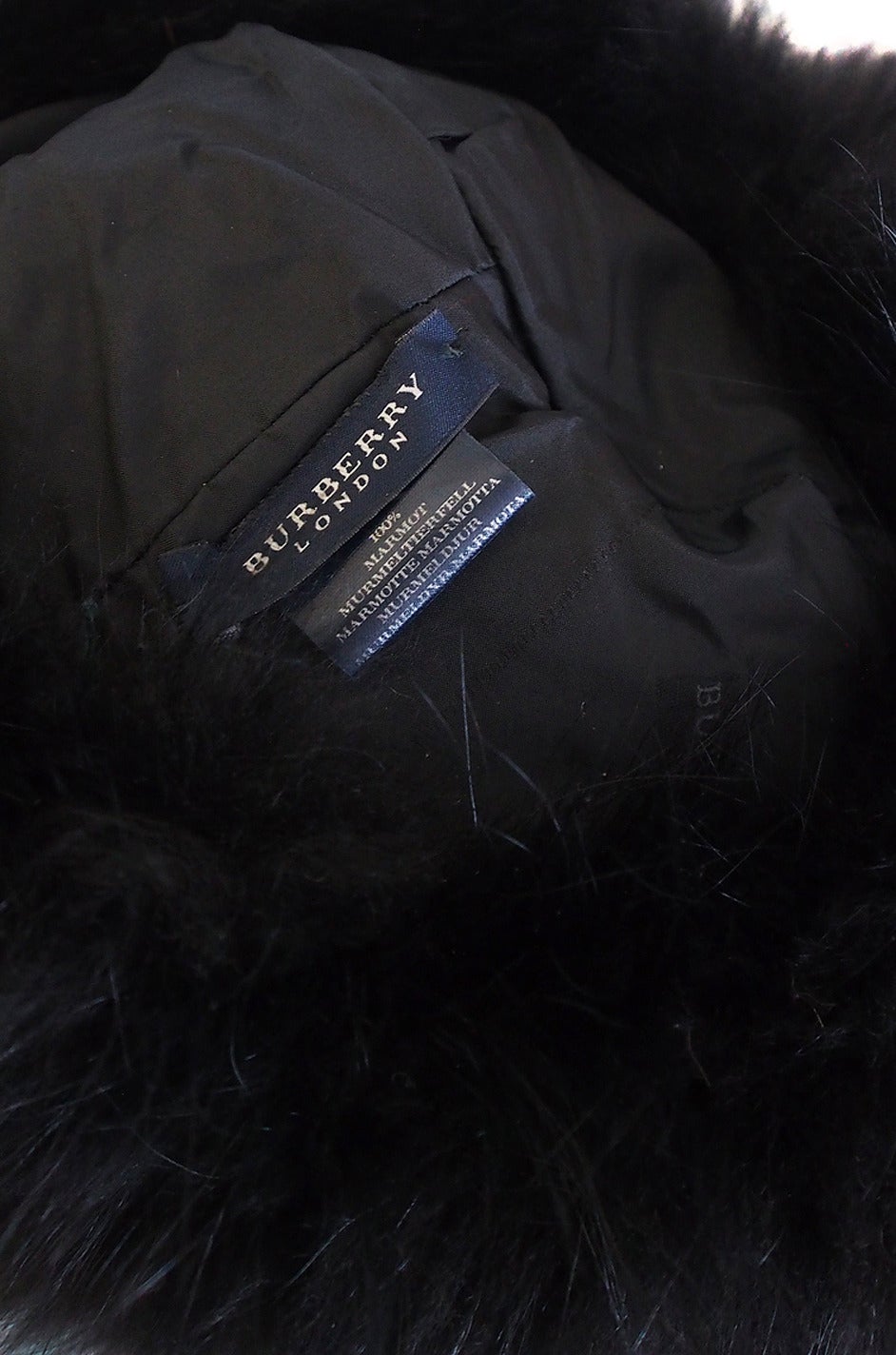 1990s Statement Making Burberry Black Fur Hat 1