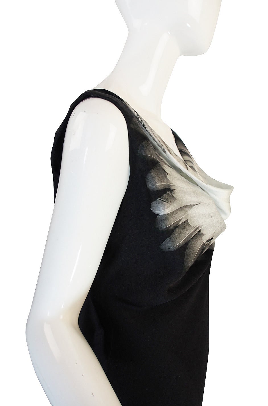 S/S 2009 Alexander McQueen Feather Print Silk Dress 1