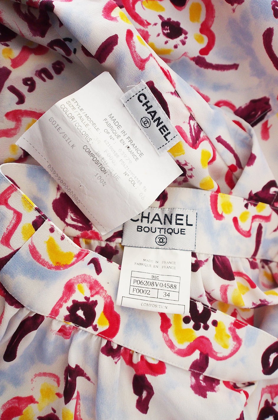 Resort 1996 Chanel Ad Campaign Silk Logo Pant & Top Set 3
