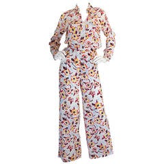 Resort 1996 Documented Chanel Silk Logo Pant Suit 10