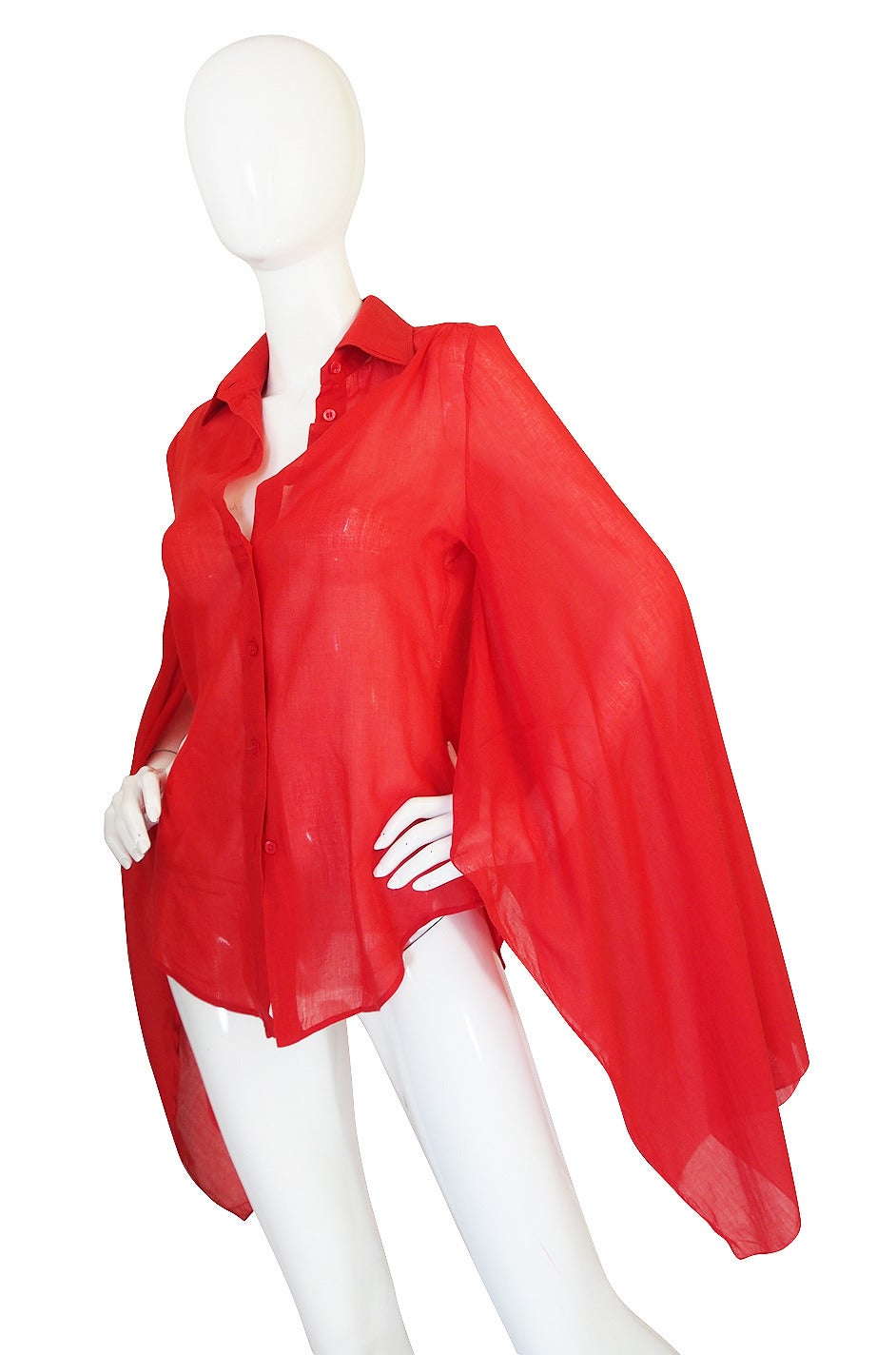 1990s Red Amazing Kimono Sleeved Gucci Top In Excellent Condition For Sale In Rockwood, ON