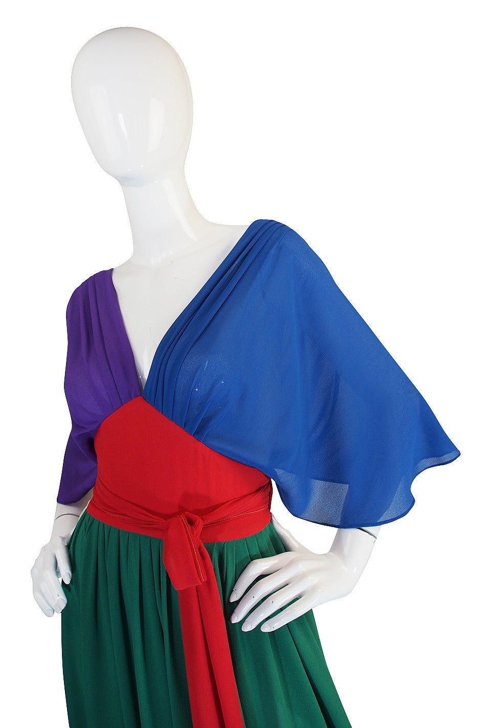 1970s Giorgio Sant 'Angelo Wrap Color Block Dress In Excellent Condition In Rockwood, ON