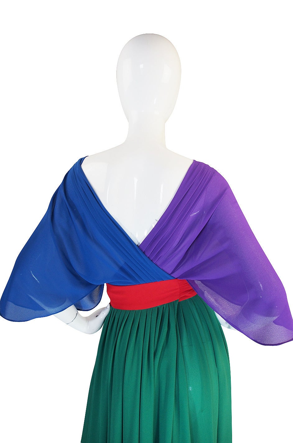 Women's 1970s Giorgio Sant 'Angelo Wrap Color Block Dress