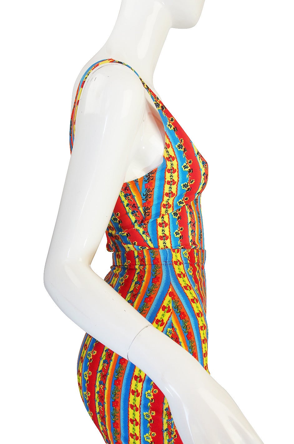 1990s Versace Jeans Couture Low Back Body Suit & Skirt For Sale 1