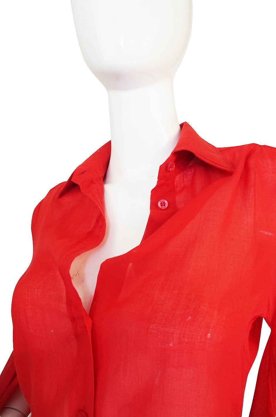 1990s Red Amazing Kimono Sleeved Gucci Top For Sale 1