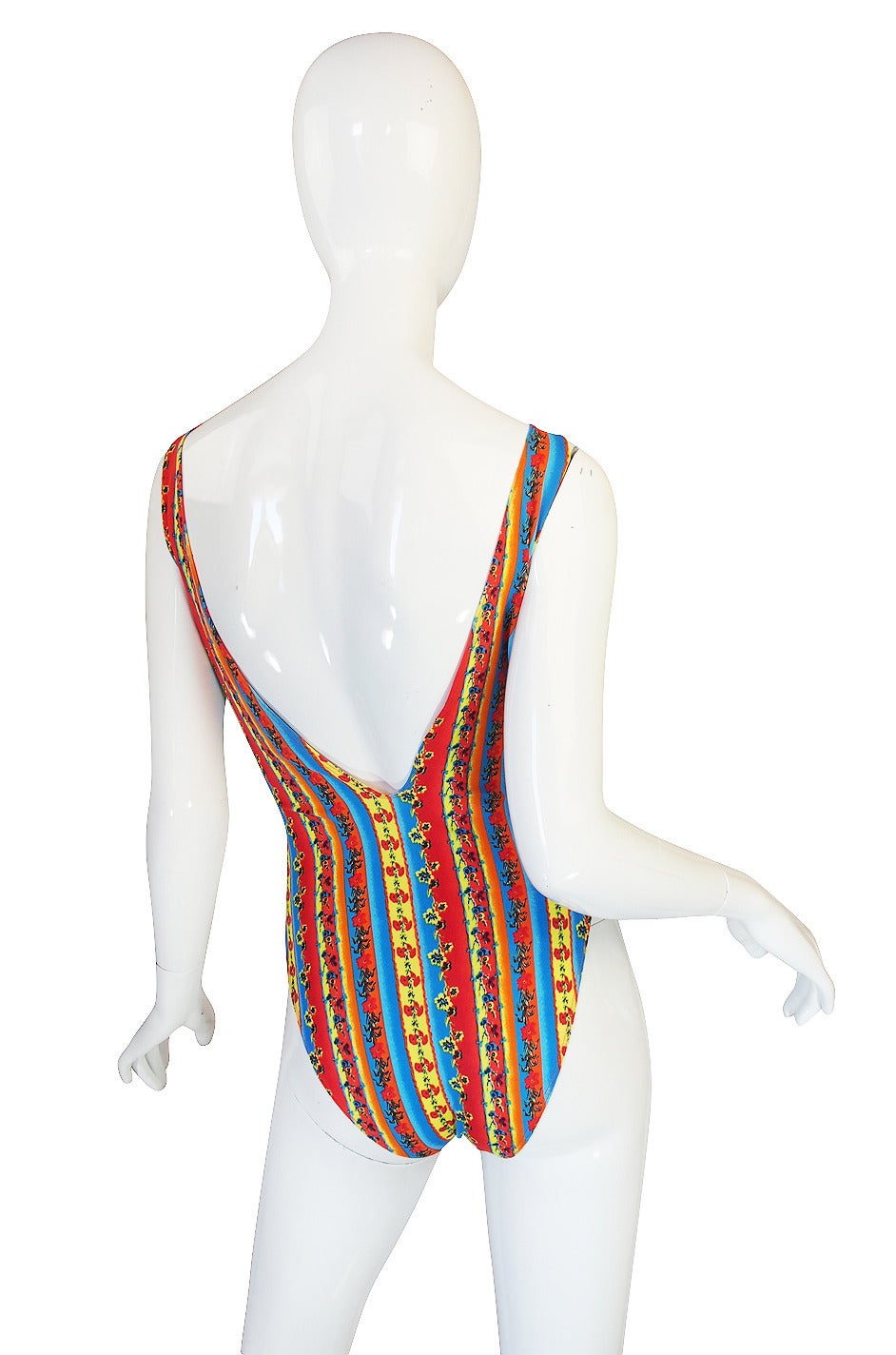 1990s Versace Jeans Couture Low Back Body Suit & Skirt For Sale 3