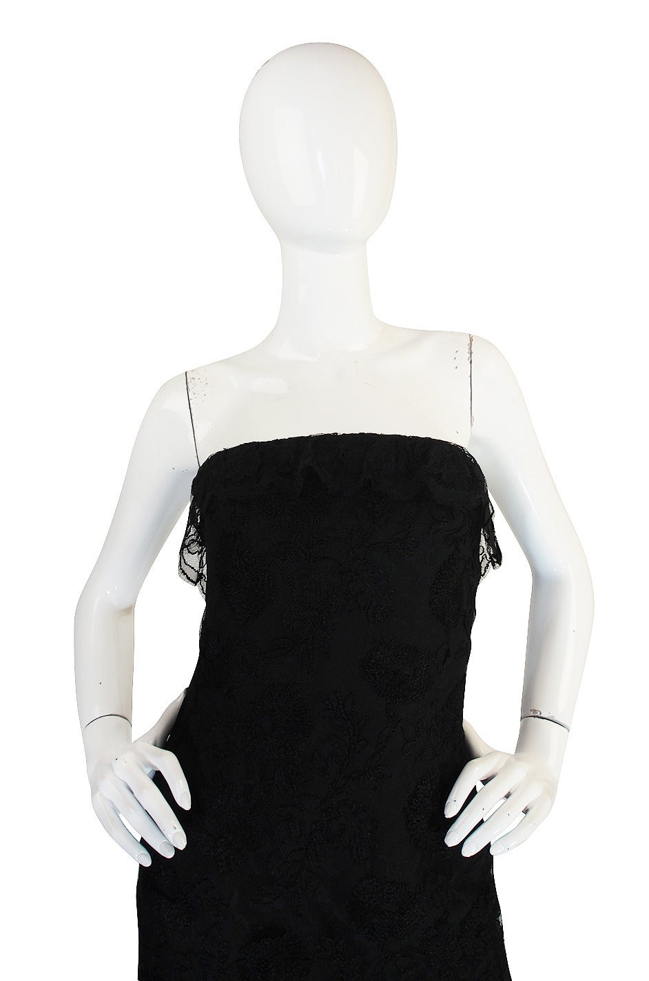 Black 1950s Cristobal Balenciaga Haute Couture Dress