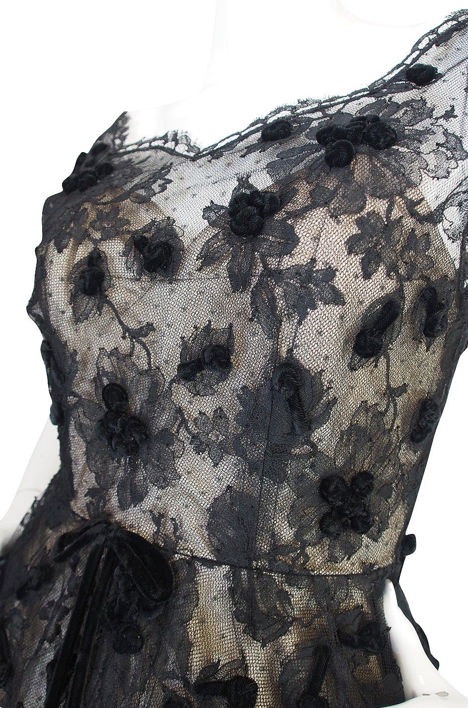 Women's 1950s Mildred Davis Lloyd Owned I. Magnin Lace Dress