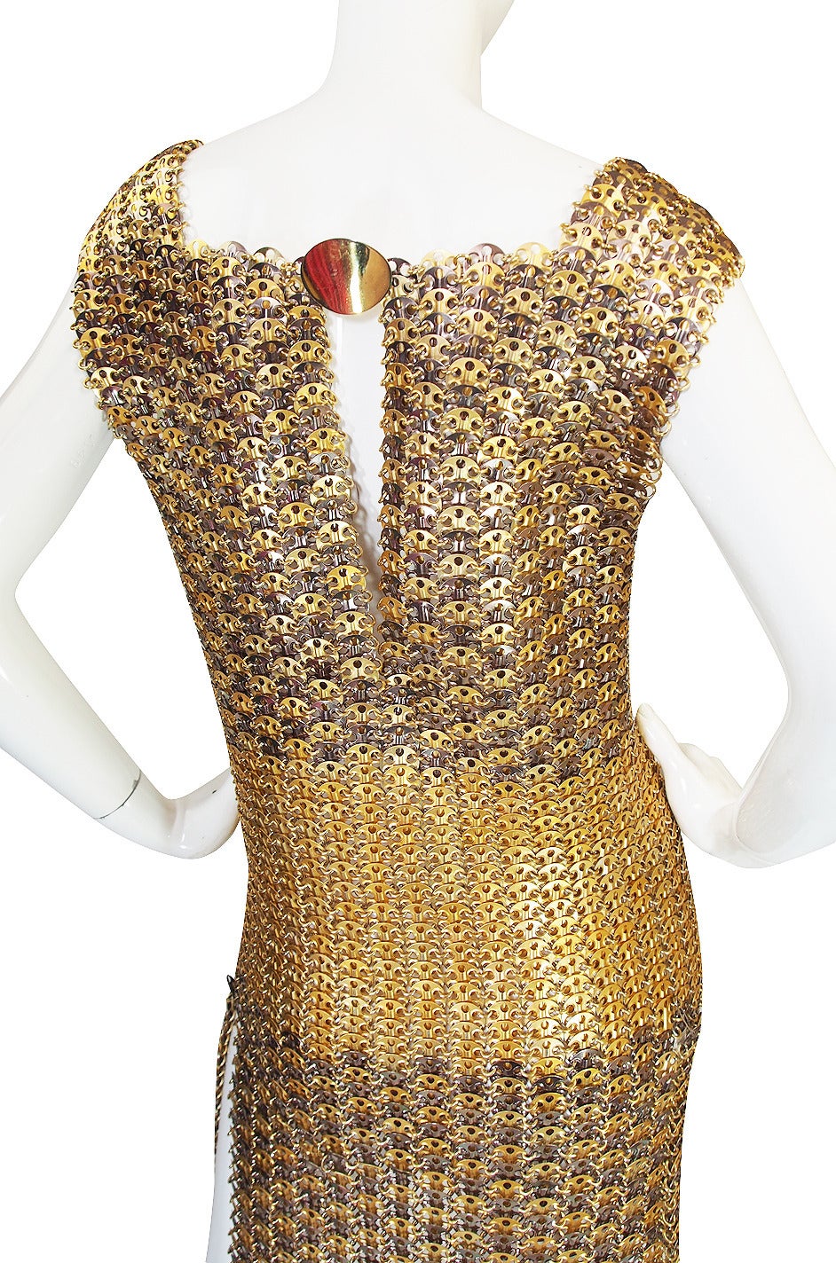 Important & Rare 1968 Paco Rabanne Metal Disc Dress In Excellent Condition For Sale In Rockwood, ON