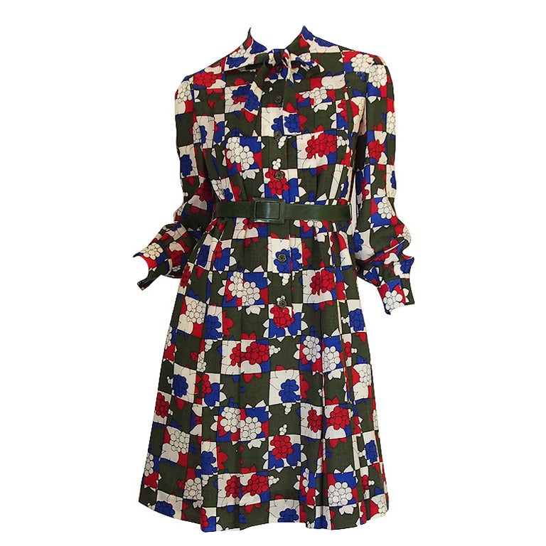 1960s Miss Dior Darling Print Challis Dress For Sale