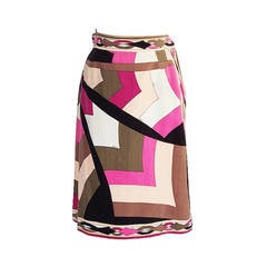 1960s Beautiful Pink Velvet Emilio Pucci Skirt