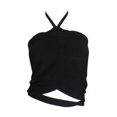 circa 1996 Tom Ford for Gucci Black Halter Knit Top