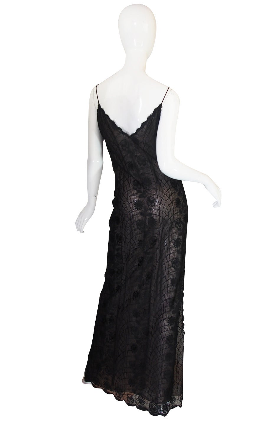 Spring 1984 James Galanos Runway Documented Floral Dress w Low Back