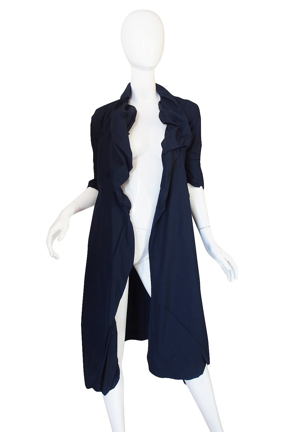 Black 1990s Vivienne Westwood Deep Blue Cotton Wrap Dress