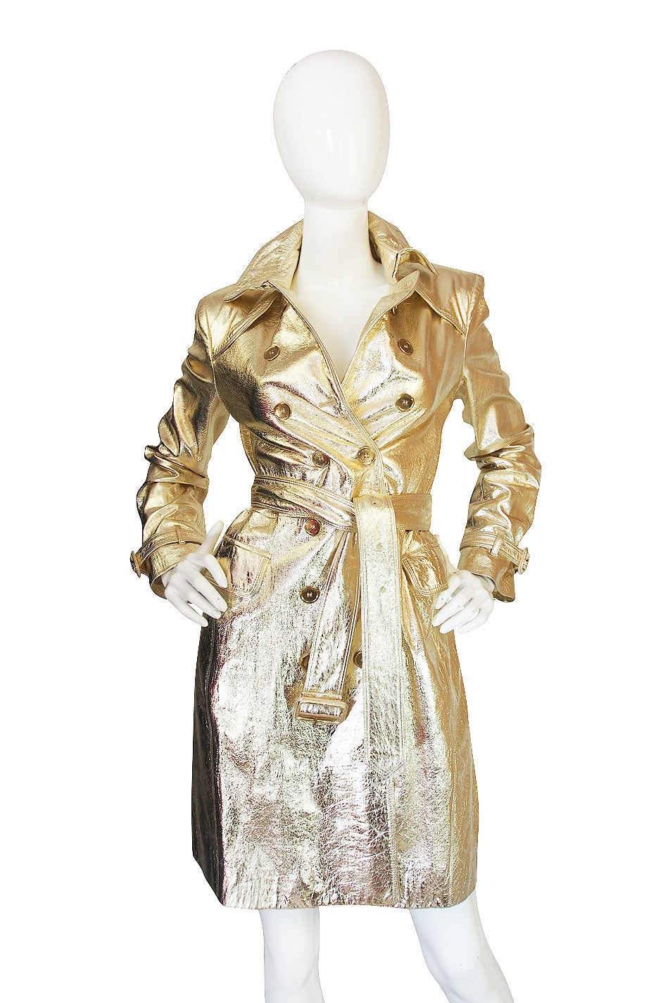 Women's 2012 Collection Gold Kid Leather Burberry Trench