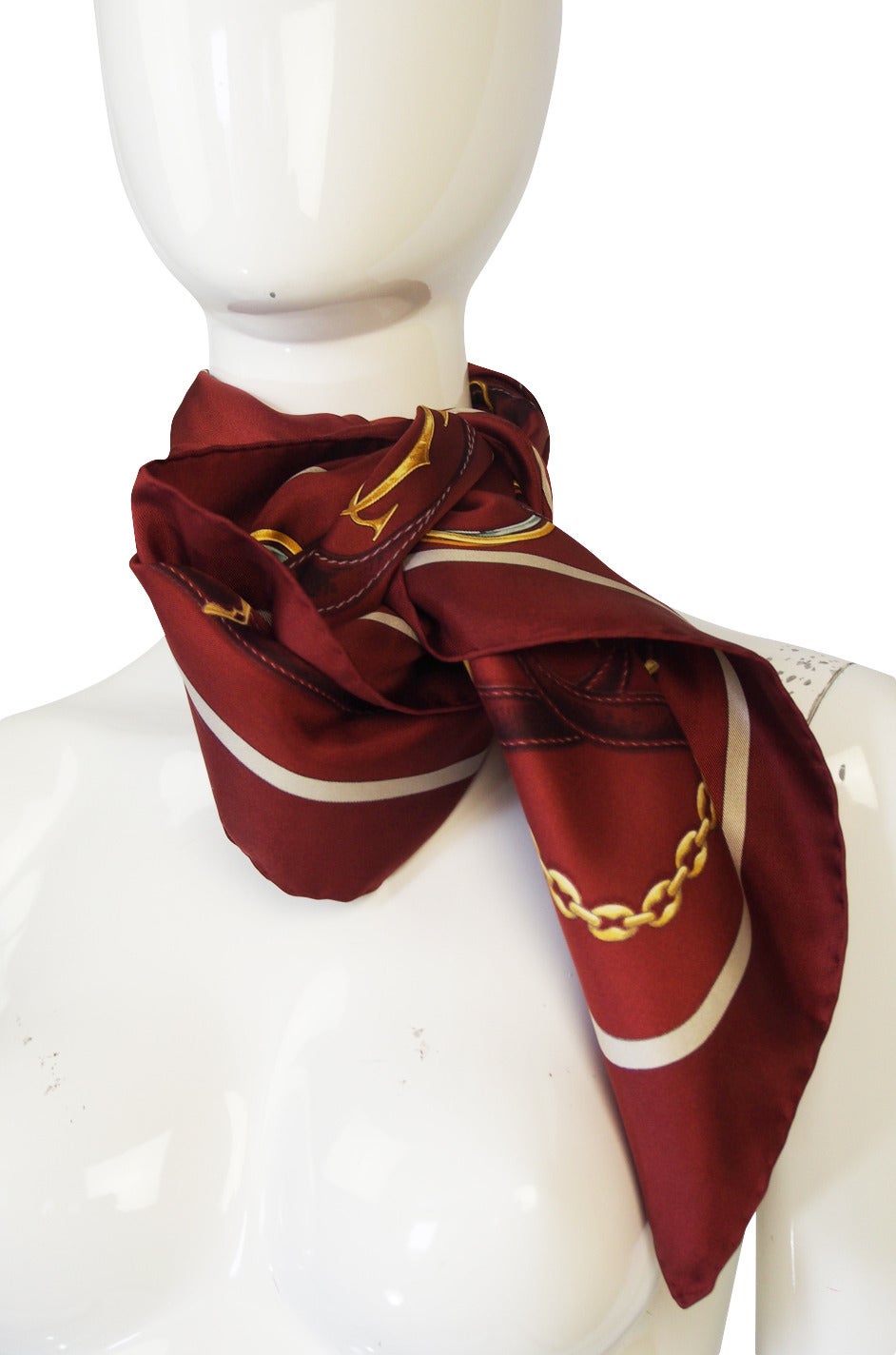 Beautiful silk twill Cartier scarf done with a classic 