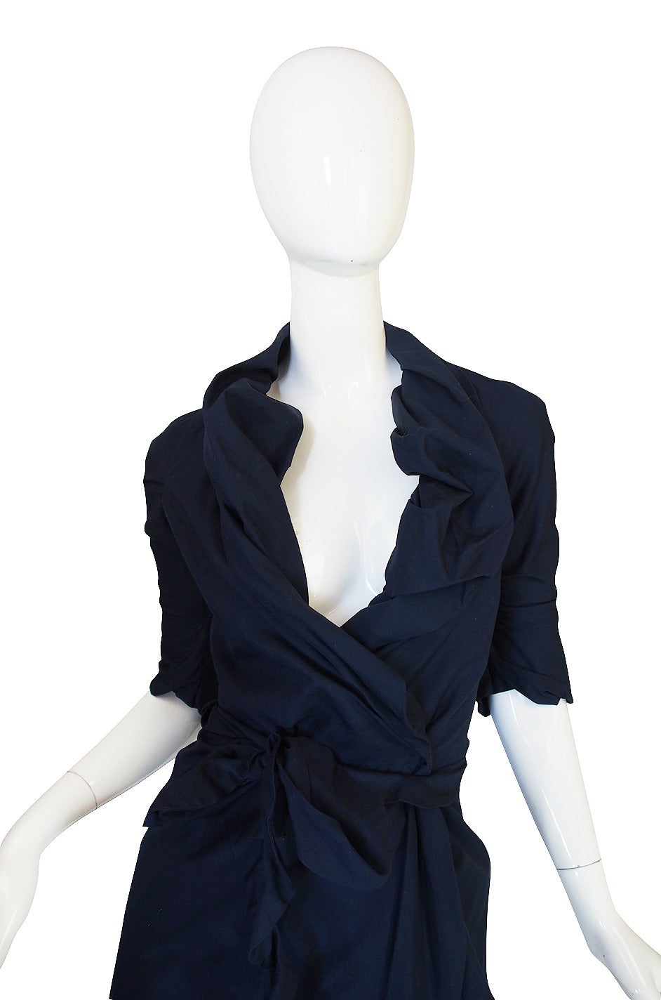 Women's 1990s Vivienne Westwood Deep Blue Cotton Wrap Dress