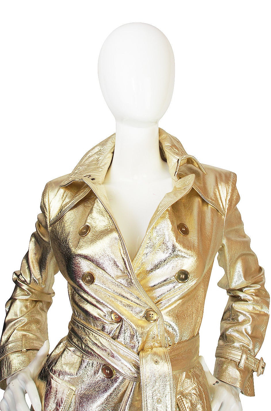 2012 Collection Gold Kid Leather Burberry Trench 3