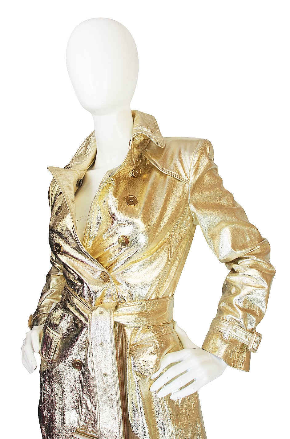 2012 Collection Gold Kid Leather Burberry Trench 1