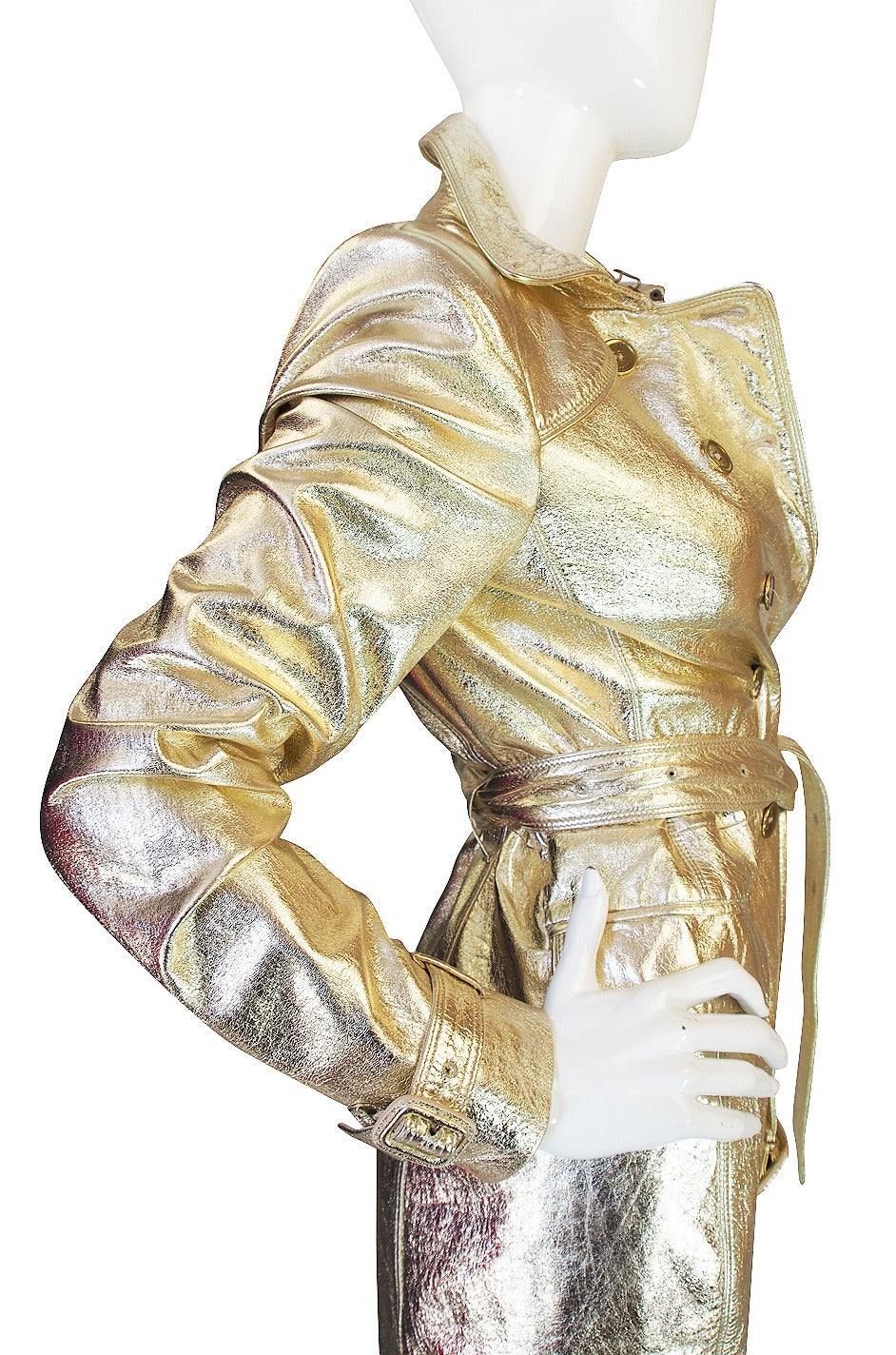 2012 Collection Gold Kid Leather Burberry Trench 2