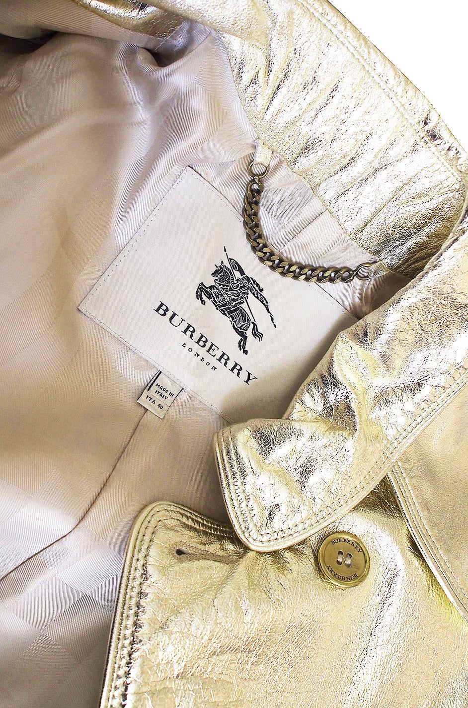2012 Collection Gold Kid Leather Burberry Trench 5