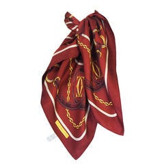 Vintage "Les Must de" Must Be Cartier Silk Scarf