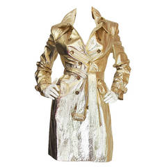 Used 2012 Collection Gold Kid Leather Burberry Trench