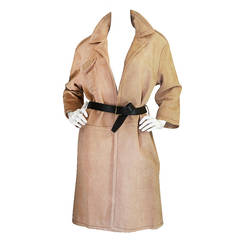 Fall 2003 Runway Ostrich Print Prada Leather Coat 8