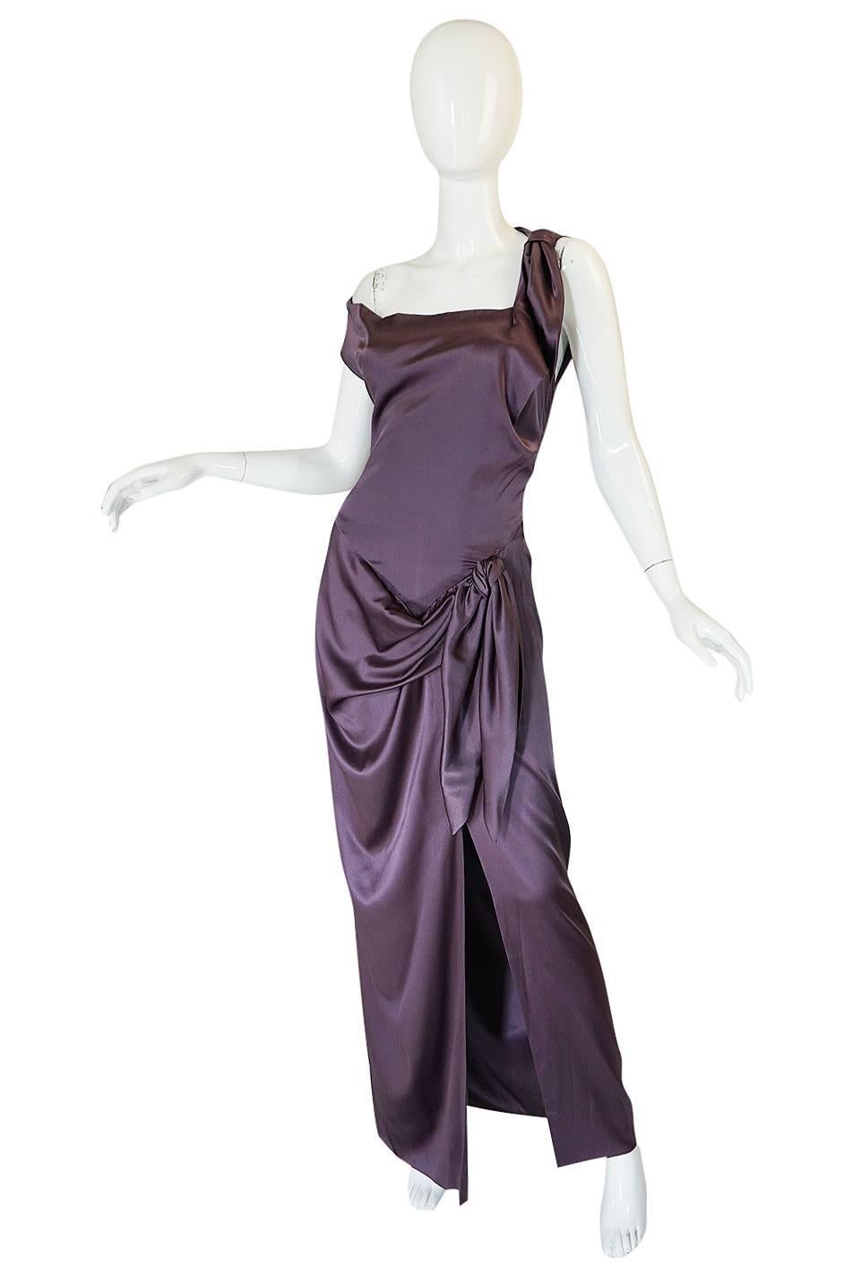 Black Vivienne Westwood Light Purple Draped Red Label Dress, 1990s 