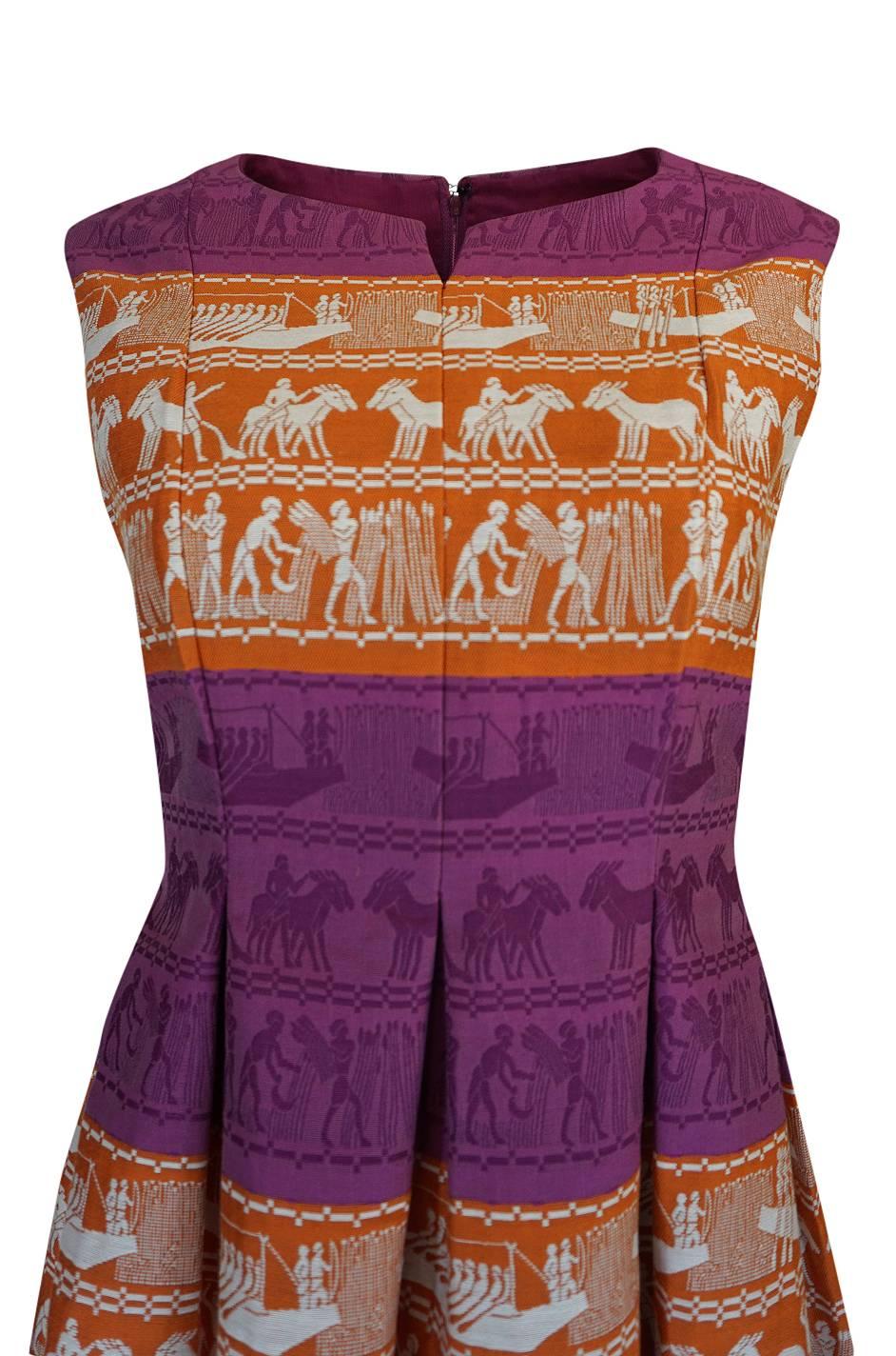 Women's Richard Tam Jon Mandl Unusual Brocade Print Dress, 1960s 