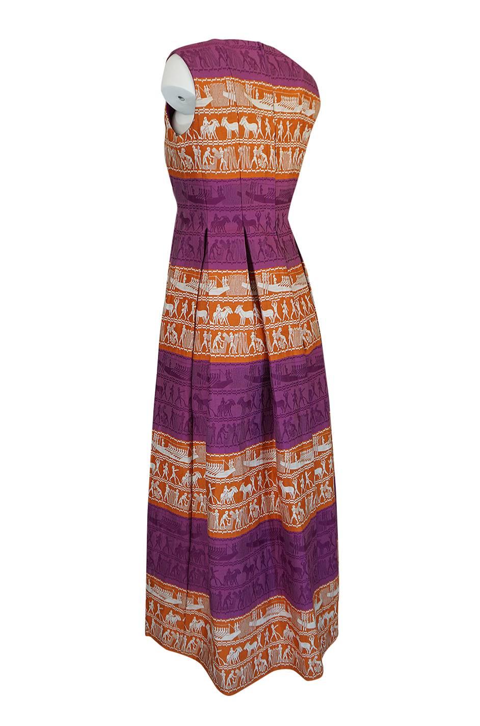 Richard Tam Jon Mandl Unusual Brocade Print Dress, 1960s  In Excellent Condition In Rockwood, ON