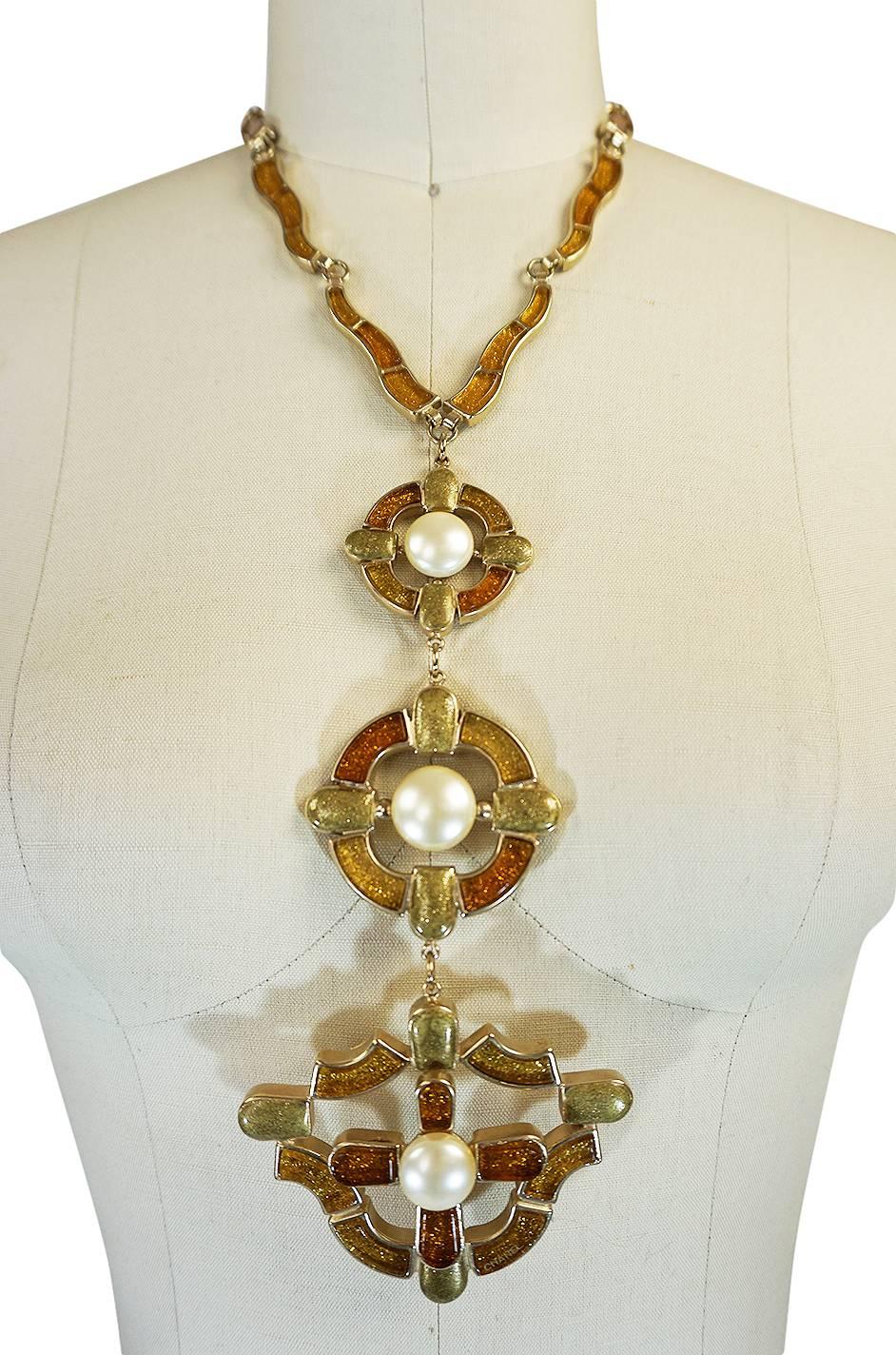 Fall 2007 Chanel Byzantine Cross Gripoix Pendant Necklace In Excellent Condition In Rockwood, ON