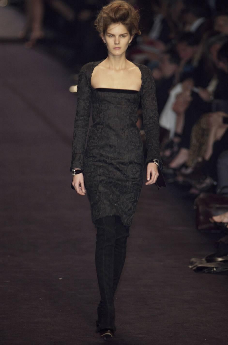 Tom Ford for Yves Saint Laurent Runway Textured Dress, F/W 2002  4