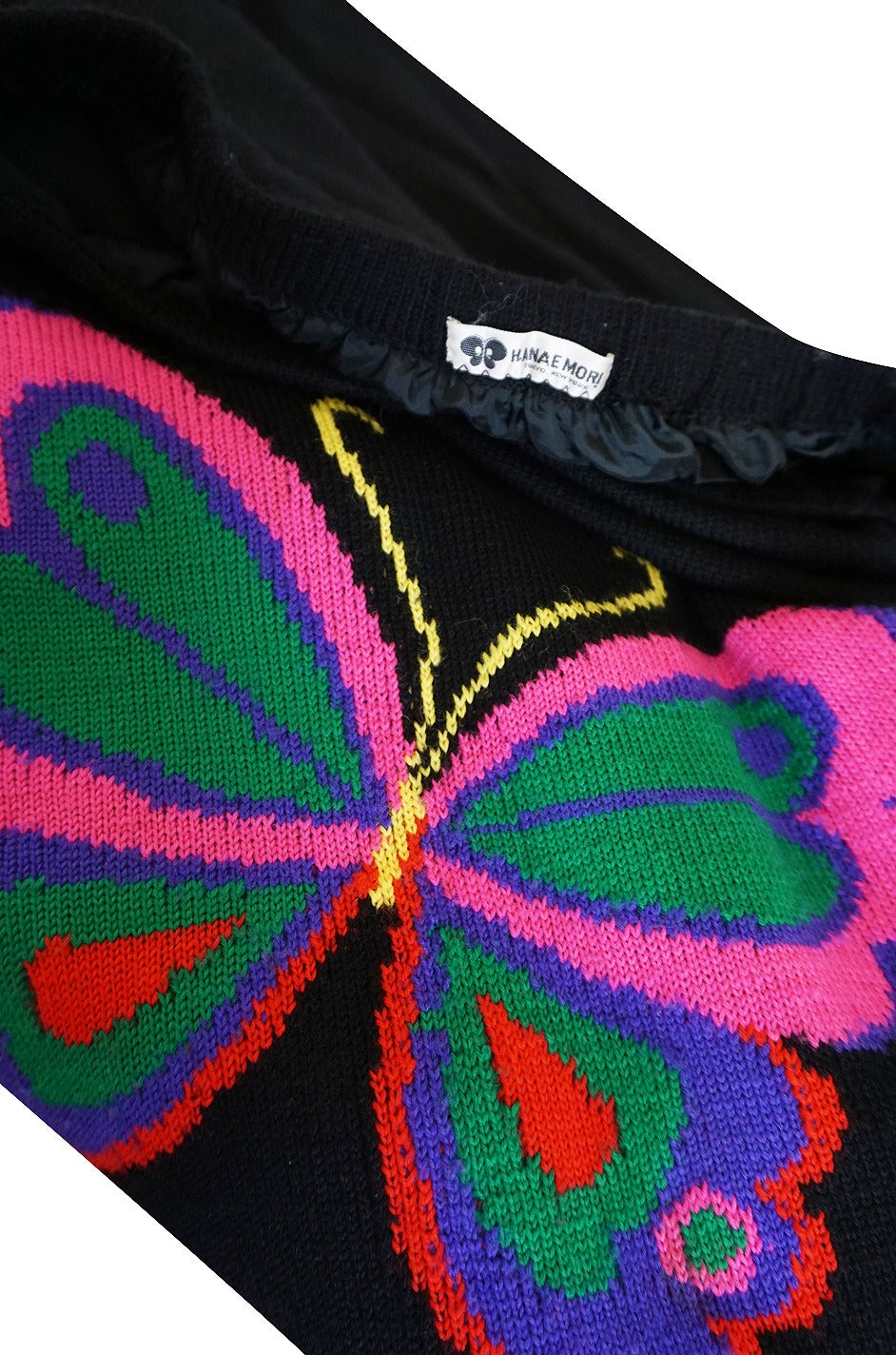 1970s Hanae Mori Knit Butterfly Skirt and Scarf at 1stdibs